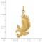 14K Gold American Bald Eagle Charm Pendant Jewelry 35.5 x 15 mm